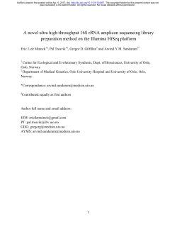 A novel ultra high-throughput 16S rRNA amplicon
