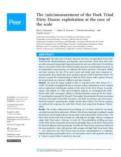 (mis)measurement of the Dark Triad Dirty Dozen