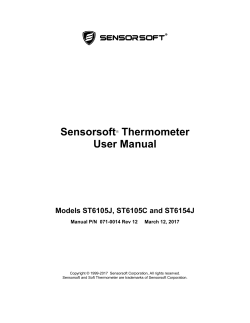 Sensorsoft Thermometer User Manual for ST6105J/C and ST6154J