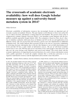 The crossroads of academic electronic availability