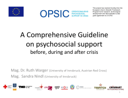 A Comprehensive Guideline on psychosocial support