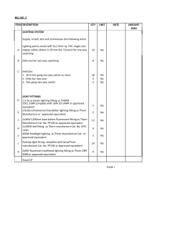 ITEM DESCRIPTION QTY UNIT RATE AMOUNT KSHS LIGHTING