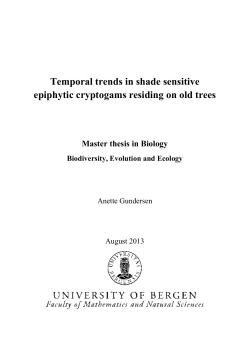 Temporal trends in shade sensitive epiphytic cryptogams residing