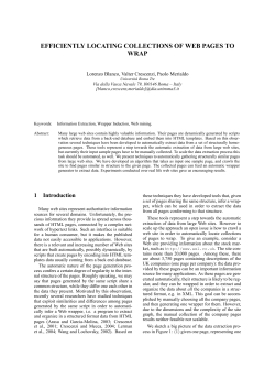 efficiently locating collections of web pages to wrap