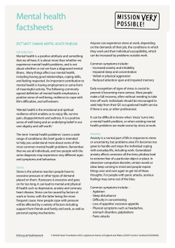 Mental health factsheets - British Heart Foundation