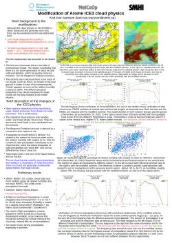 Modification of Arome ICE3 cloud physics