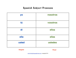 Spanish Subject Pronouns yo nosotros t&uacute; vosotros &eacute;l ellos ella ellas
