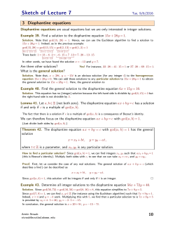 Sketch of Lecture 7