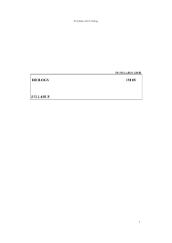 BIOLOGY IM 05 SYLLABUS