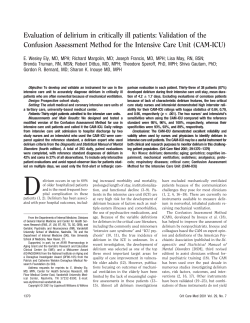 Evaluation of delirium in critically ill patients: Validation of the
