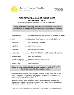 figurative language- what is it? worksheet/quiz