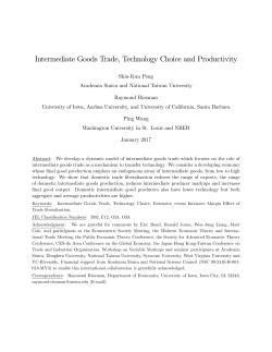 Intermediate Goods Trade, Technology Choice and Productivity