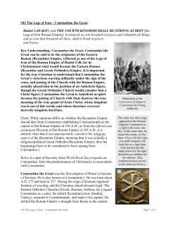42 The Legs of Iron &ndash; Constantine the Great