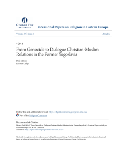 From Genocide to Dialogue Christian