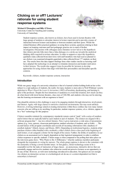 Clicking on or off? Lecturers` rationale for using student