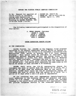 Page 1 " . BEFORE THE FLORIDA PUBLIC SERVICE COMMISSION