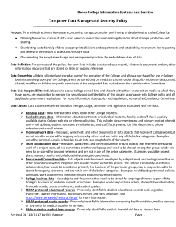 Computer Data Storage and Security Policy