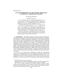 On the distribution of the largest eigenvalue in principal components