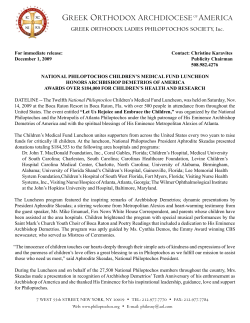 Greek OrthOdOx ArchdiOceseOF AmericA
