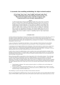 A taxonomic class modeling methodology for object