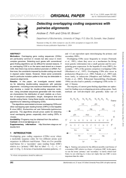 Detecting overlapping coding sequences with pairwise alignments