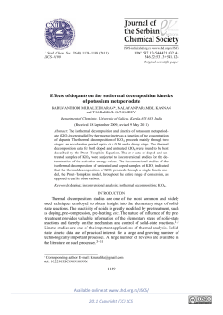 Effects of dopants on the isothermal decomposition kinetics of