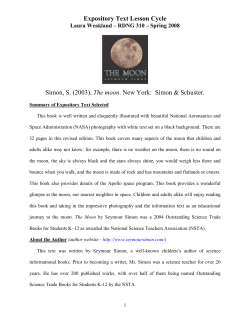 Expository Text Lesson Cycle Simon, S. (2003). The