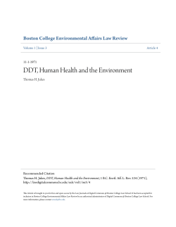 DDT, Human Health and the Environment