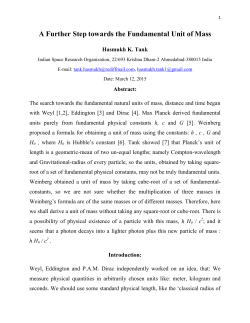 A Further Step towards the Fundamental Unit of Mass