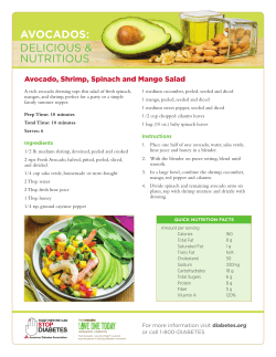 Avocado, Shrimp, Spinach and Mango Salad