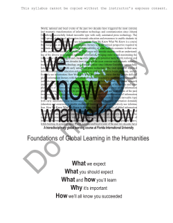 How we know syllabus.indd