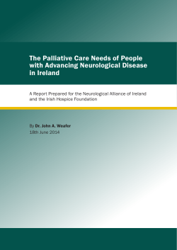 The Palliative Care Needs of People with Advancing Neurological