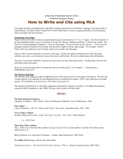 Printable MLA Citation Style - University of Maryland Eastern Shore