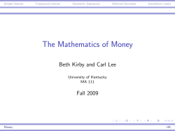 The Mathematics of Money