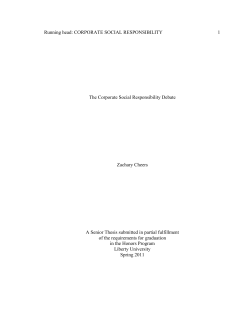 The Corporate Social Responsibility Debate