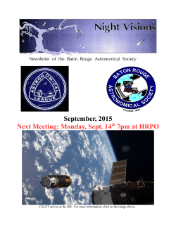 September 2015 BRAS Newsletter - The Baton Rouge Astronomical
