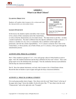 LESSON 1 What is an Ideal Citizen?