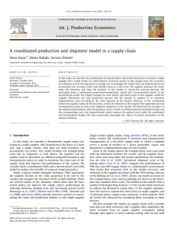 A coordinated production and shipment model in a supply chain