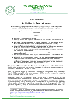 Rethinking the future of Plastics