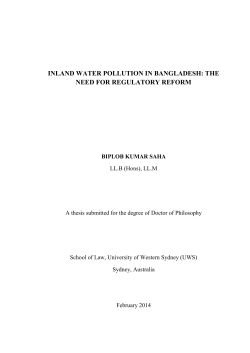 inland water pollution in bangladesh: the need for