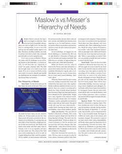 Maslow`s vs Messer`s Hierarchy of Needs