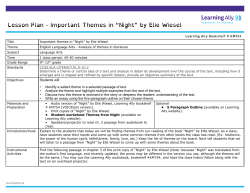 Lesson Plan - Important Themes in &ldquo;Night&rdquo; by Elie Wiesel