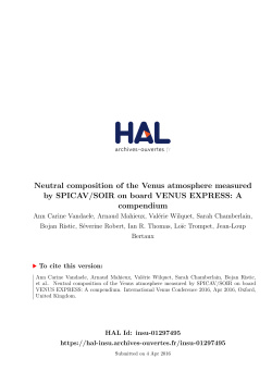 Neutral composition of the Venus atmosphere measured - HAL-Insu