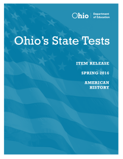 Ohio`s State Tests - Ohio Assessment Systems