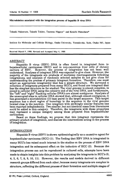 Microdeletion associated with the integration process of hepatitis B