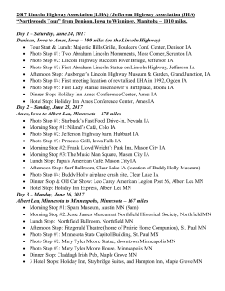 Itinerary - Lincoln Highway Association