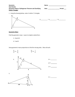 Quiz Review - Geometric Mean and Pythagorean Theorem