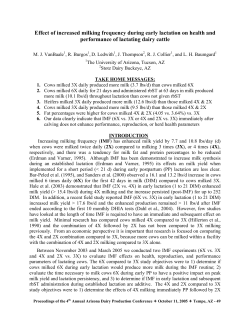 Effect of increased milking frequency during early lactation on health
