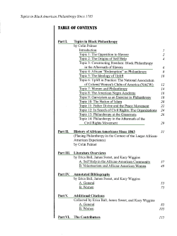 table of contents - Philanthropy.org