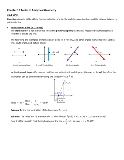 Chapter 10 Topics in Analytical Geometry 10.1 Line